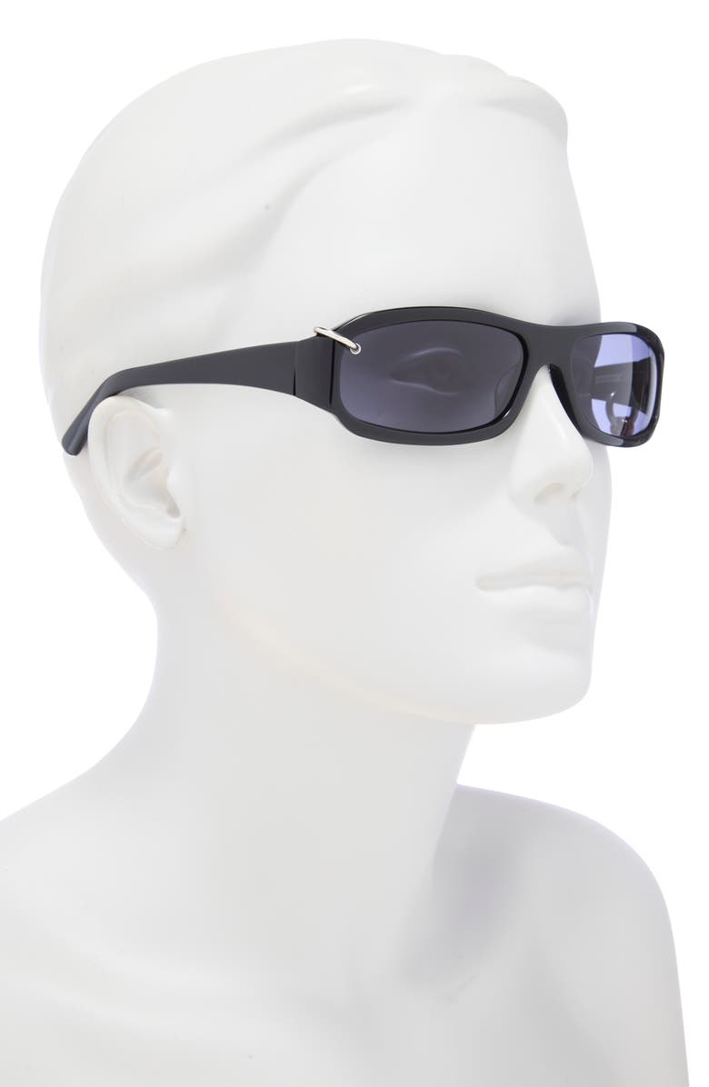 DEZI Chula 60mm Wrap Sunglasses, Alternate, color, Black/ Blackout