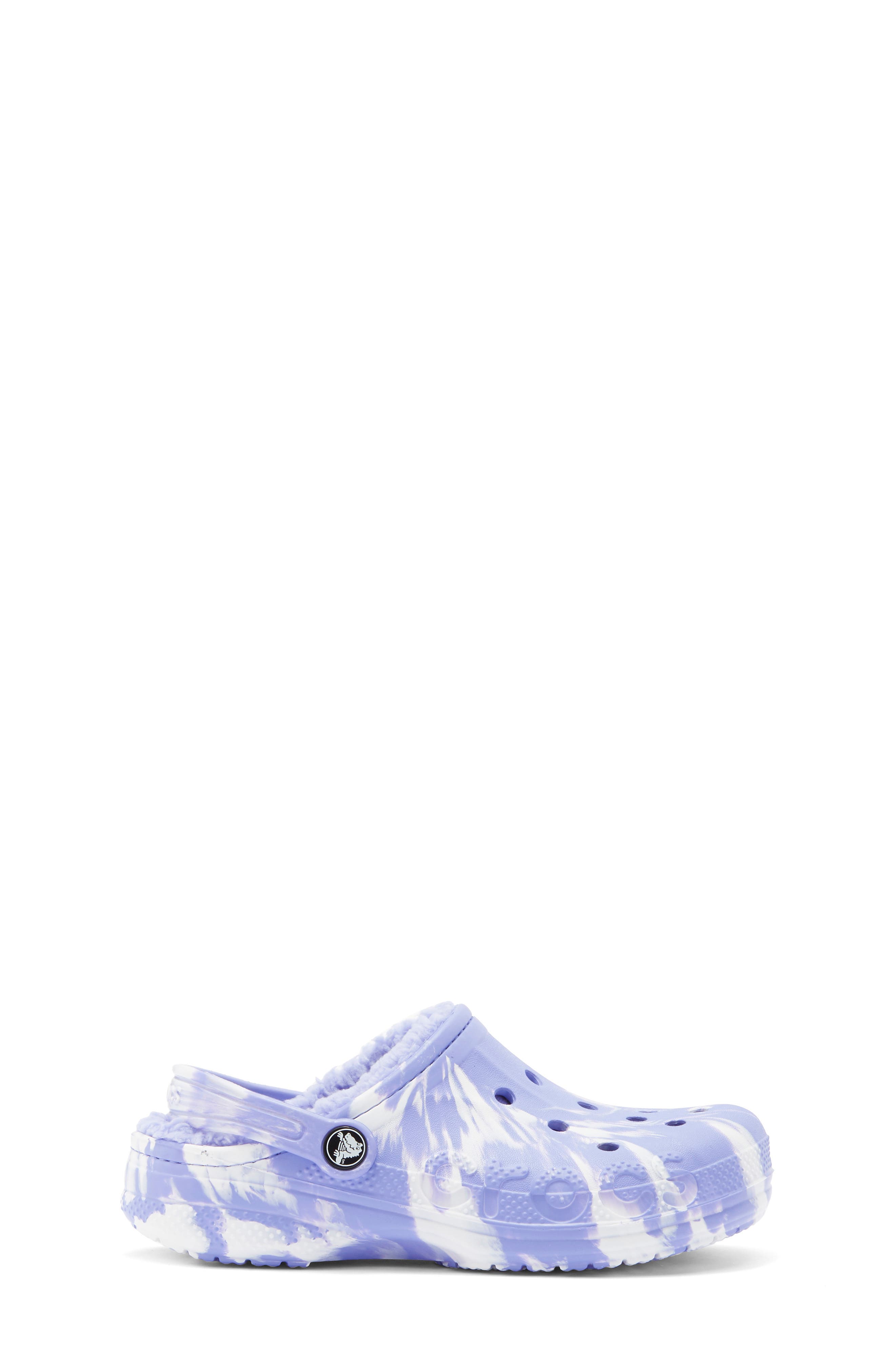 CROCS Kids' Baya Marbled Fleece Lined Clog, Alternate, color, Digital Violet Multi