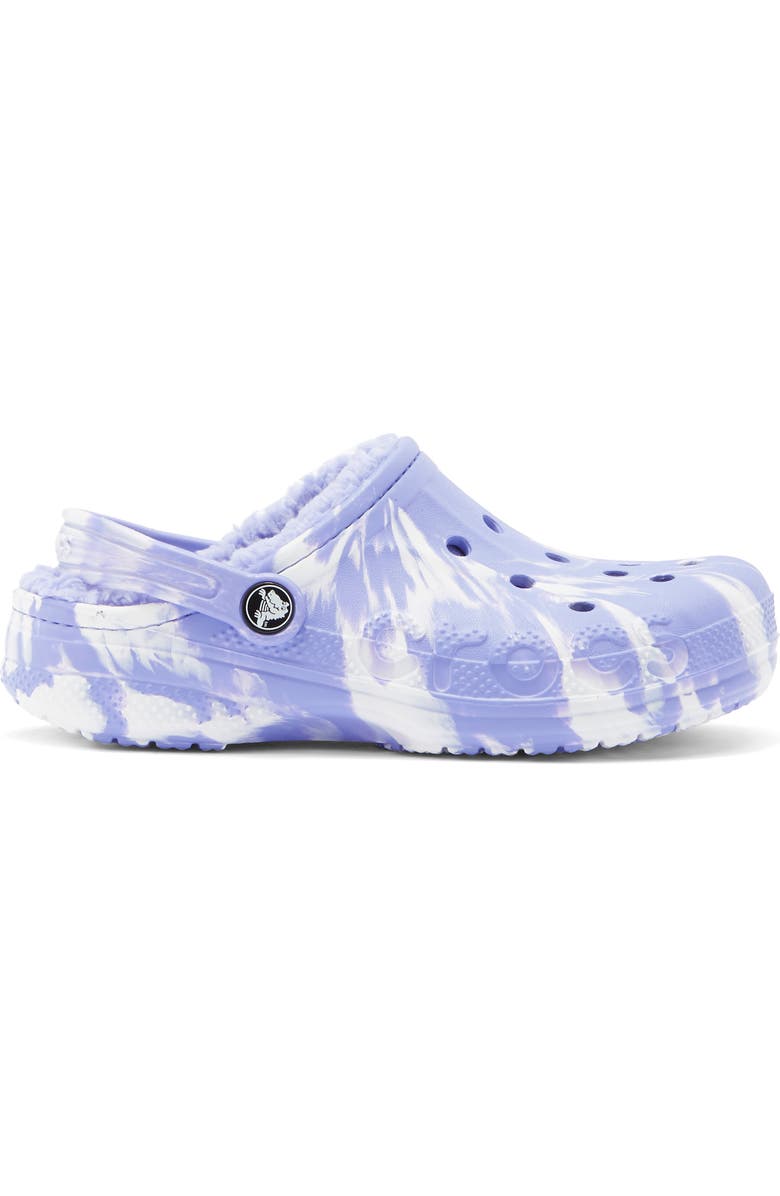 CROCS Kids' Baya Marbled Fleece Lined Clog, Alternate, color, Digital Violet Multi