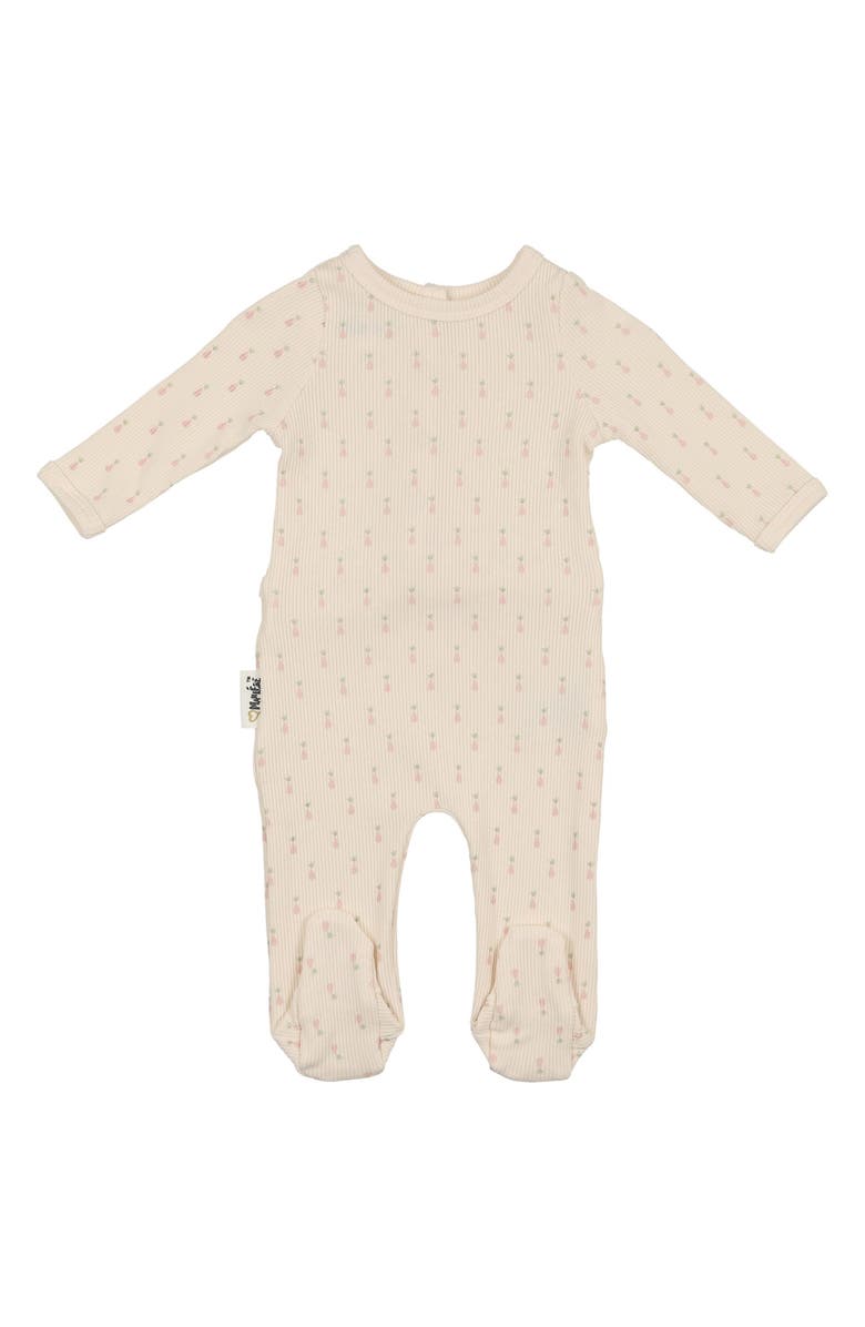 Manière Rib Pineapple Footie, Main, color, Beige Girl