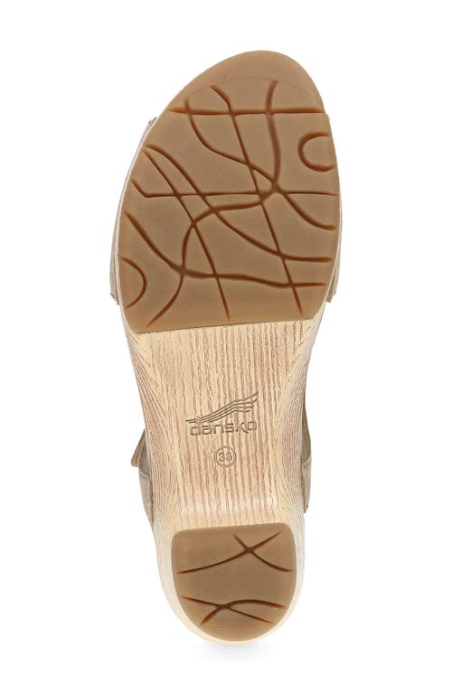 Dansko Laverne Ankle Strap Peep Toe Platform Sandal In Sand Milled Nubuck