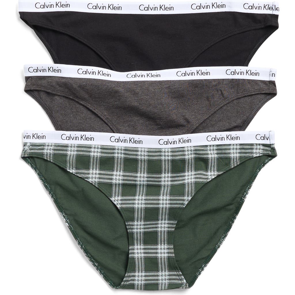 Calvin Klein Pack Of 3 Assorted Bikinis In Black