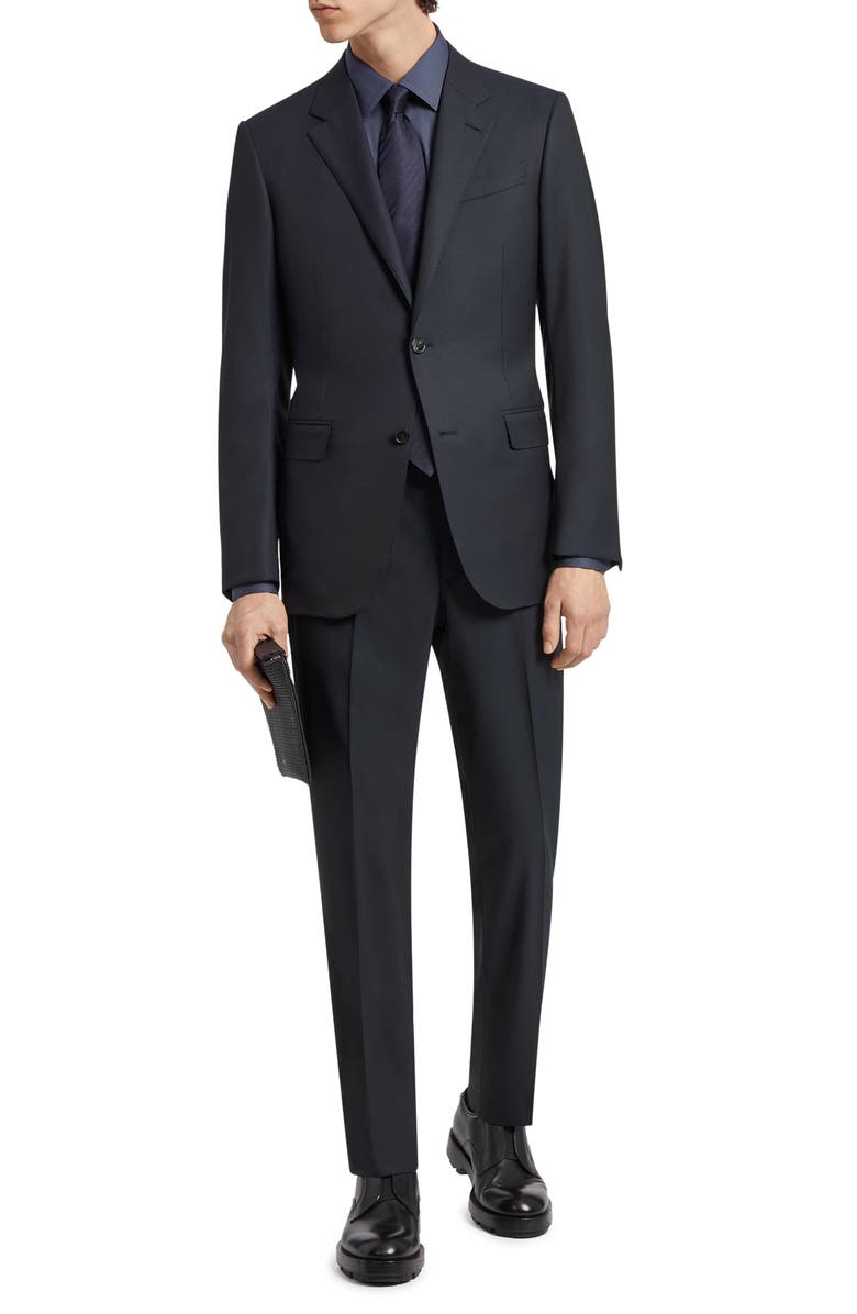 ZEGNA 15Milmil15 Micro Pattern Wool Suit, Main, color, Blue