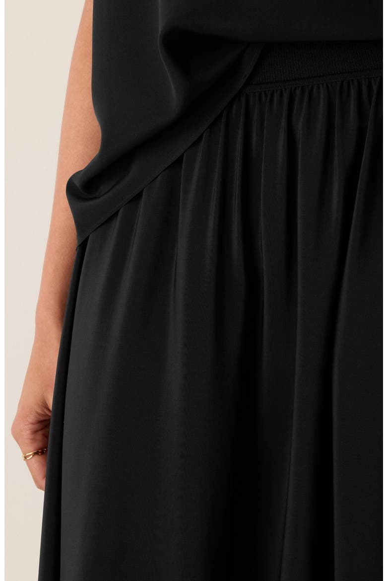 Silk Circle Maxi Skirt, Alternate, color, BLACK