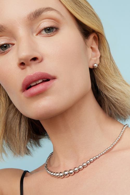 Oradina Sterling Silver Belle Of The Ball Button Studs In Silver