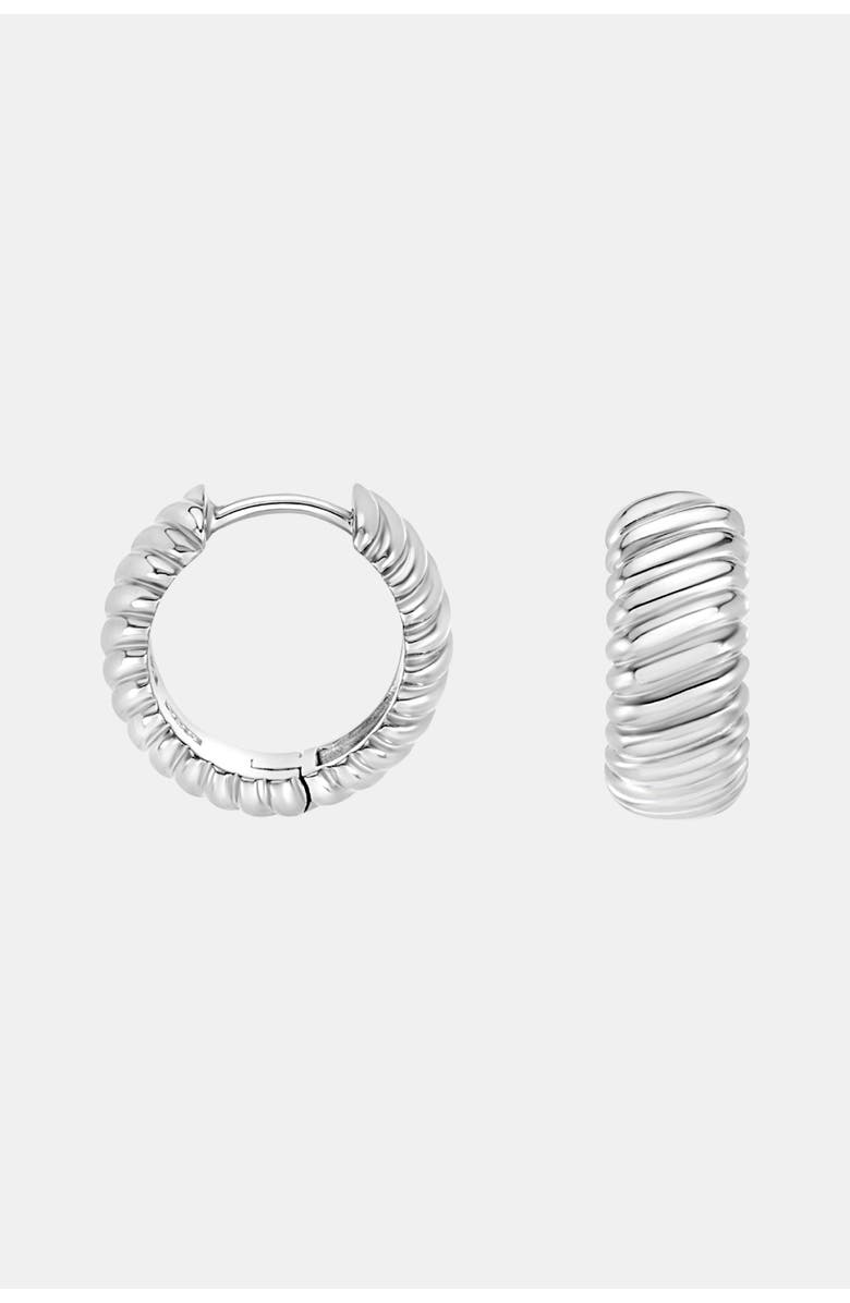 Dower & Hall Wide Twist Huggie Hoops, Main, color, Sterling Silver