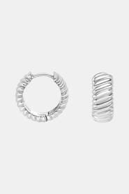 Dower & Hall Wide Twist Huggie Hoops