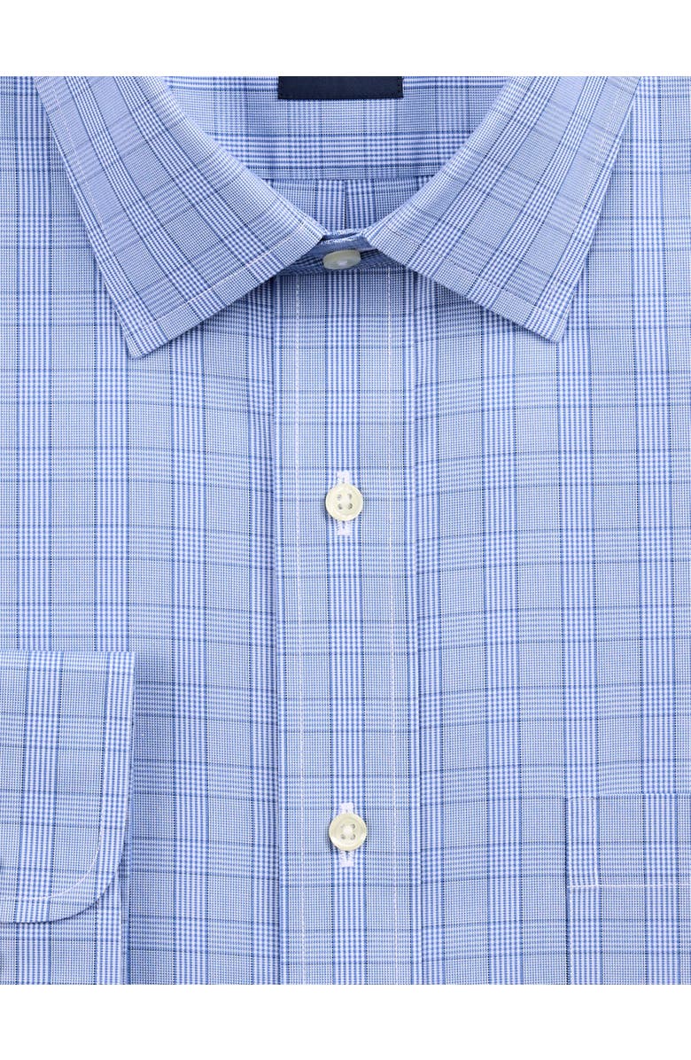 B+T Essentials Fit by Dxl Big & Tall  Non-Iron Glen Plaid Dress Shirt, Alternate, color, Blue