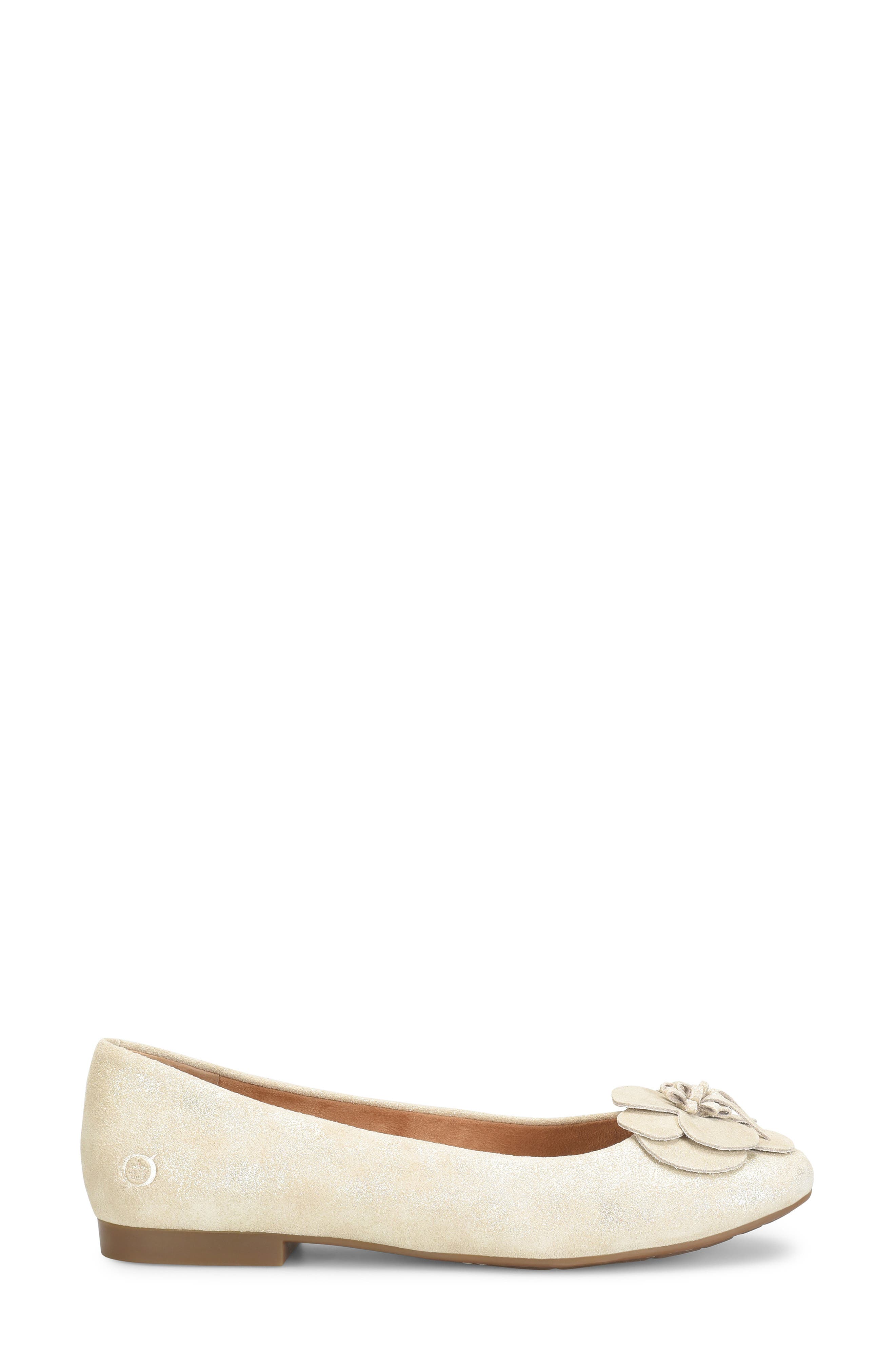 Petula Flower Embellished Flat, Alternate, color, CHAMPAGNE METALLIC