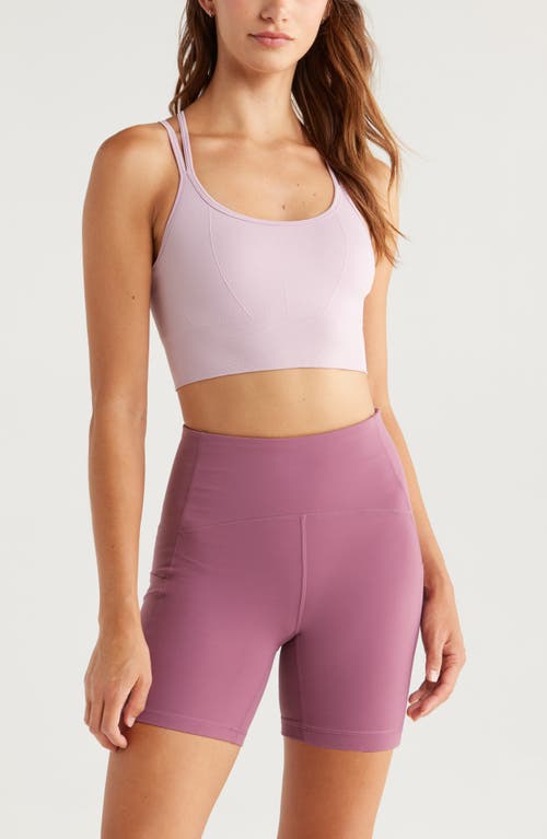 Zella Seamless Strappy Sports Bra In Pink