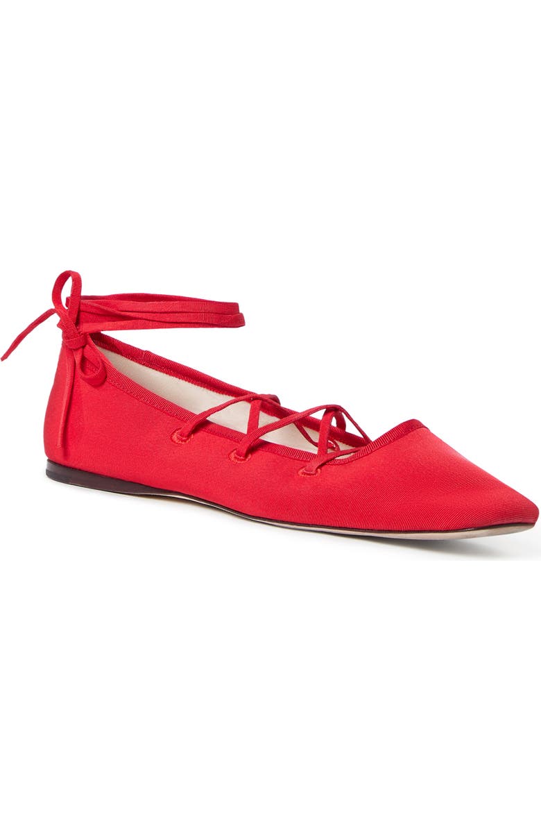 Loeffler Randall Louisa Ankle Wrap Ballet Flat, Main, color, Red