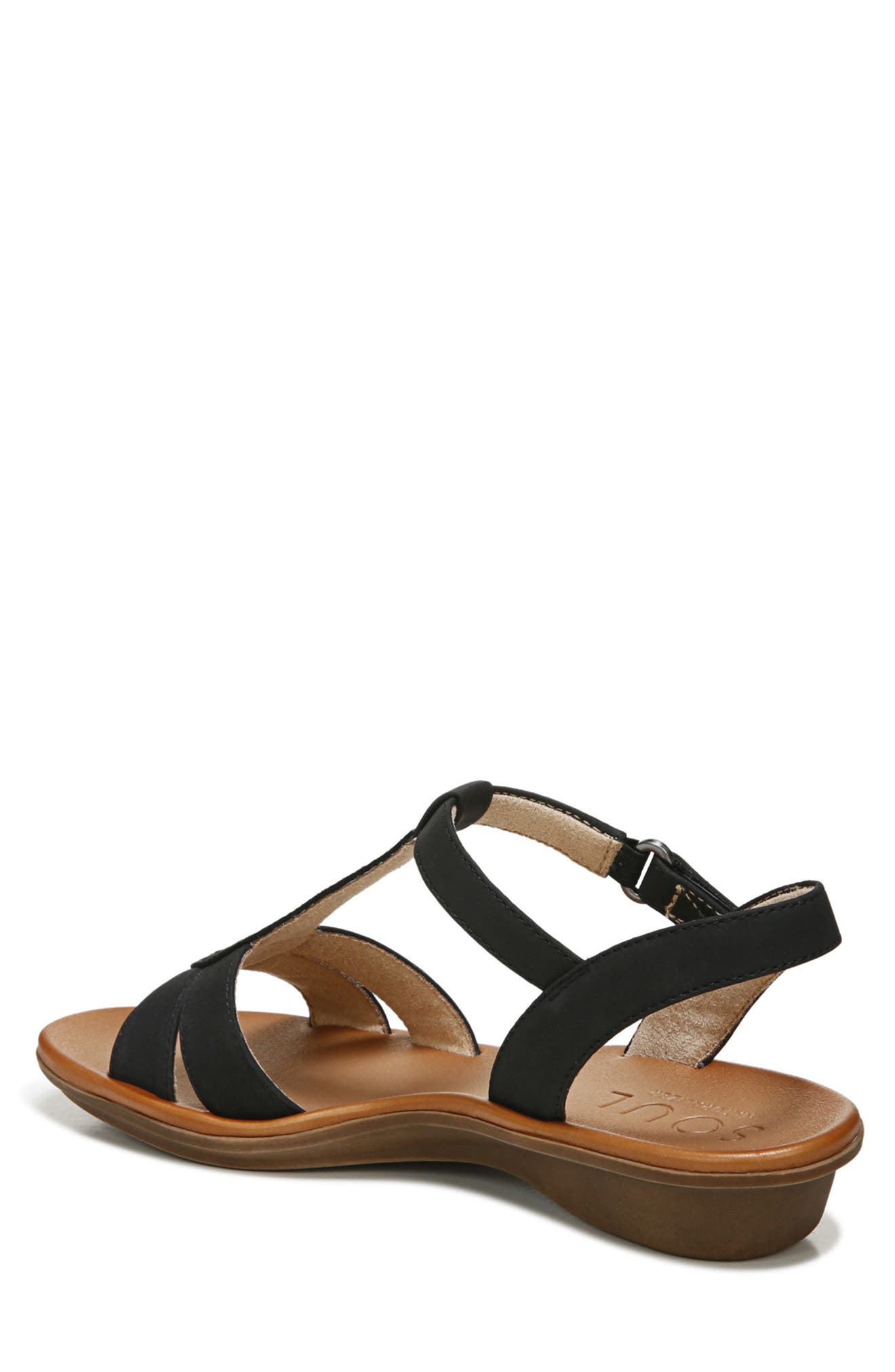 SOUL NATURALIZER Summer Embellished T-Strap Sandal - Wide Width Available, Alternate, color, Black