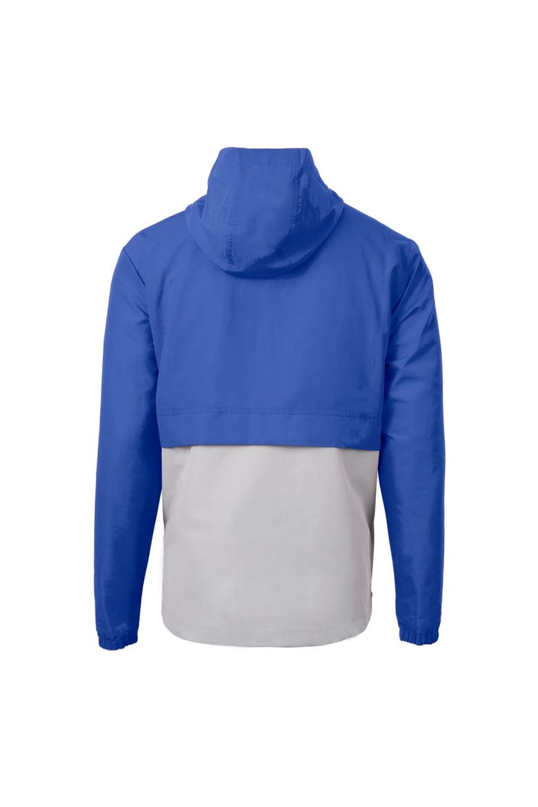 Men's Cutter & Buck Royal/Gray Kansas City Royals Charter Eco Recycled Half-Zip Anorak Jacket, Alternate, color, Royal