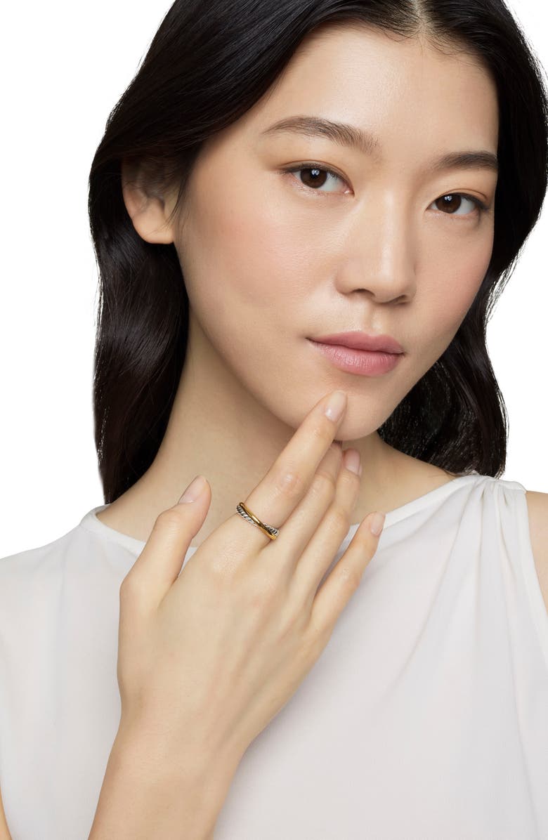 David Yurman Crossover Ring with 18K Yellow Gold, Alternate, color, Two Tone