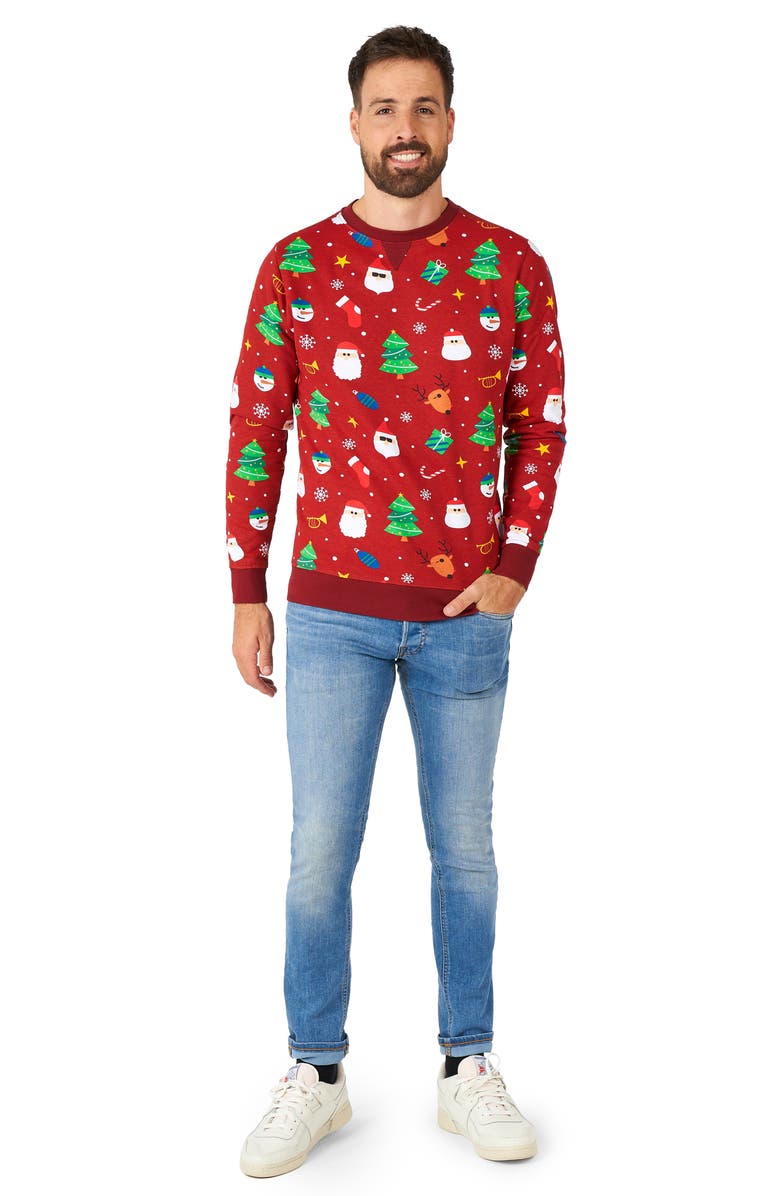 OppoSuits X-Mas Festivity Long Sleeve Sweater, Alternate, color, Red