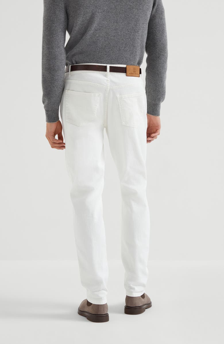 Brunello Cucinelli Comfort denim trousers, Alternate, color, Snow