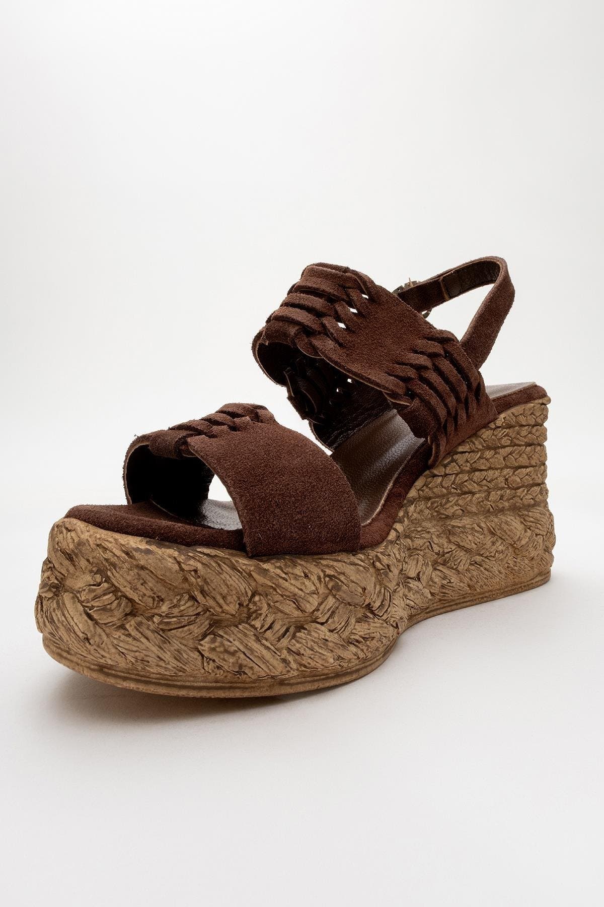 Olien Suede Leather Platform Espadrilles, Alternate, color, Brown Suede Leather