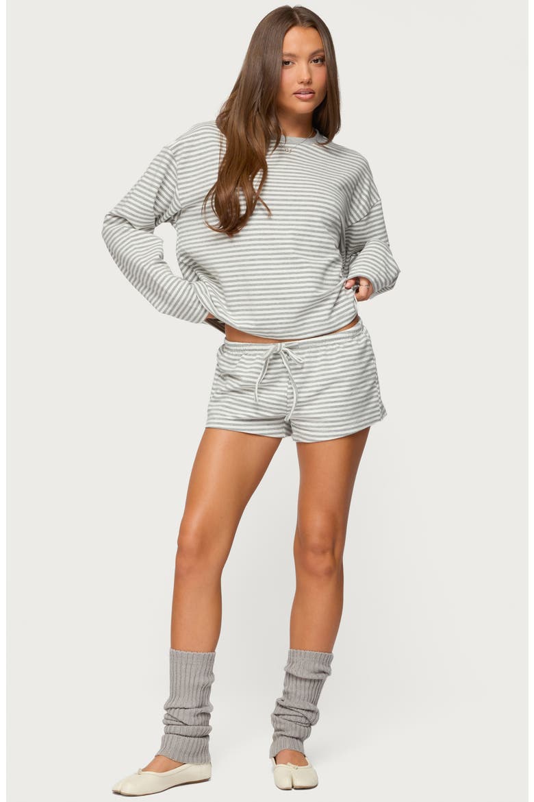 Jainee Stripe Long Sleeve Top, Alternate, color, GRAY-MELANGE