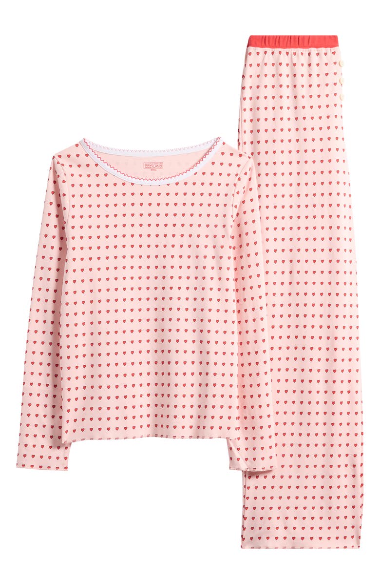 COZYLAND Ellie Print Pima Cotton Pajamas, Alternate, color, Blush