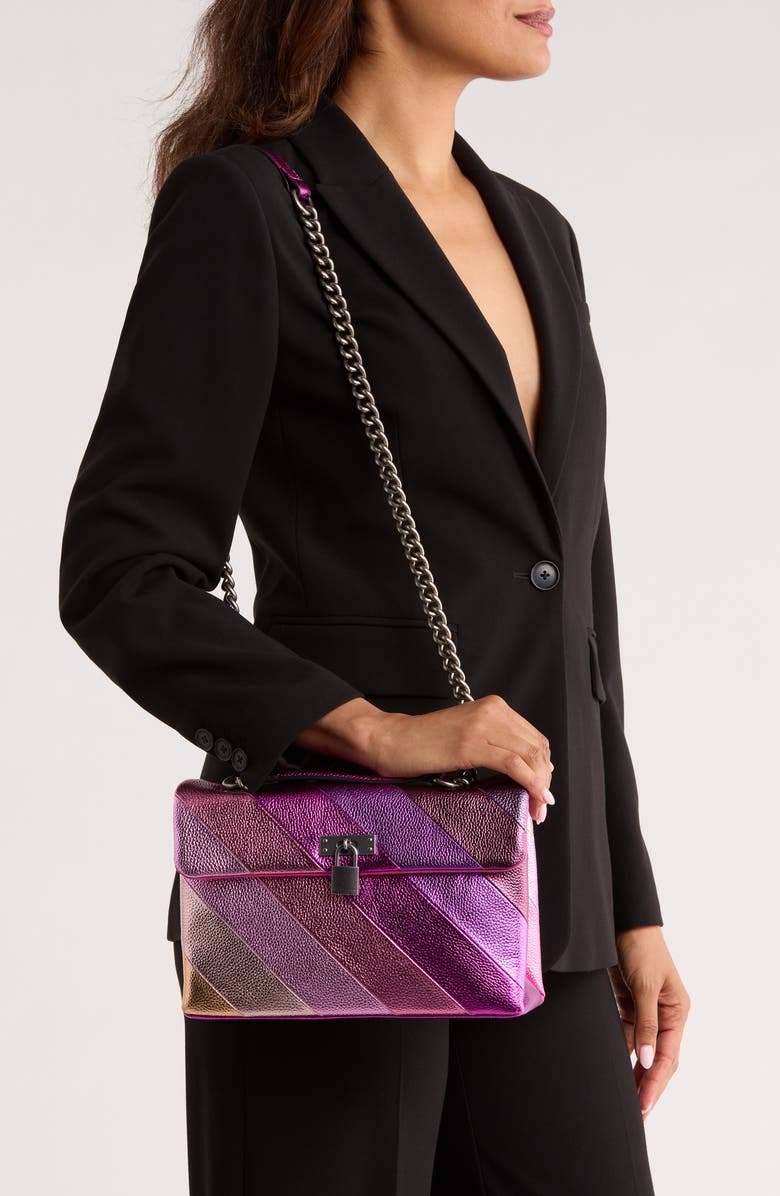 Kurt Geiger London Brixton Leather Shoulder Bag, Alternate, color, Pink Combo