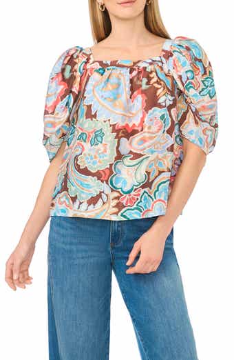 Puff Sleeve Printed Top