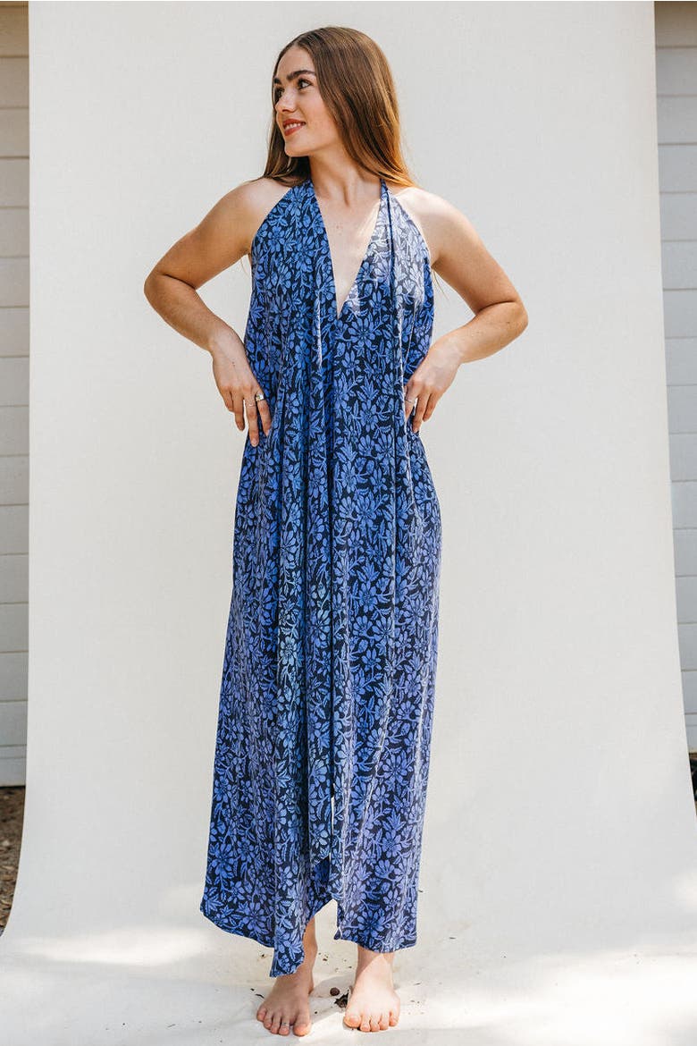 Classic Silk Dress Juju, Alternate, color, Blue