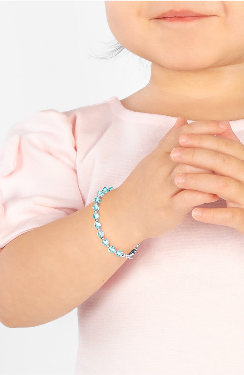 Tiny Blessings Sterling Silver Birthstone Crystal 6.25" Bracelet, Alternate, color, March