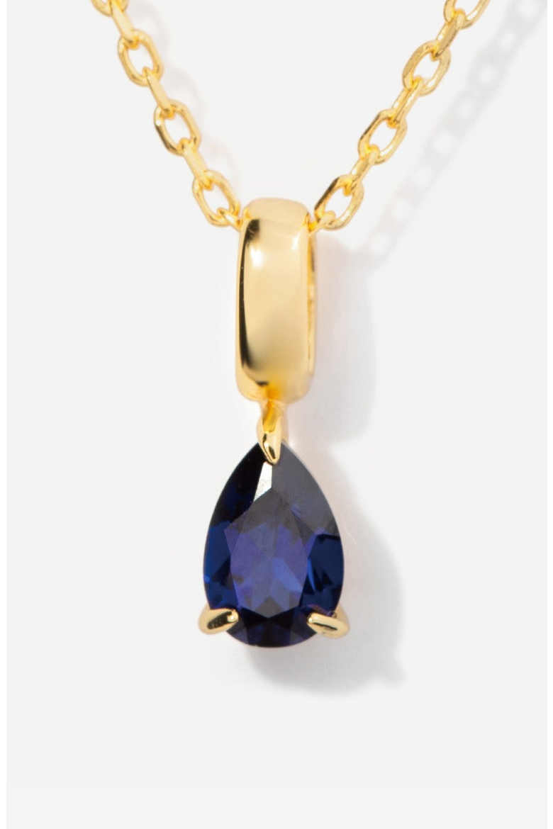 Birthstone Teardrop Necklace, Main, color, Sapphire/September