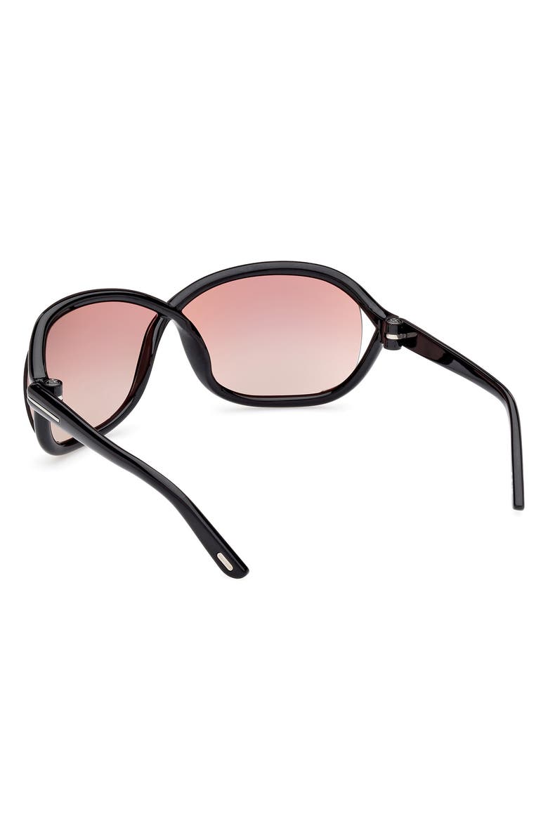 TOM FORD 68mm Gradient Square Sunglasses, Alternate, color, Shiny Black / Mirror Violet