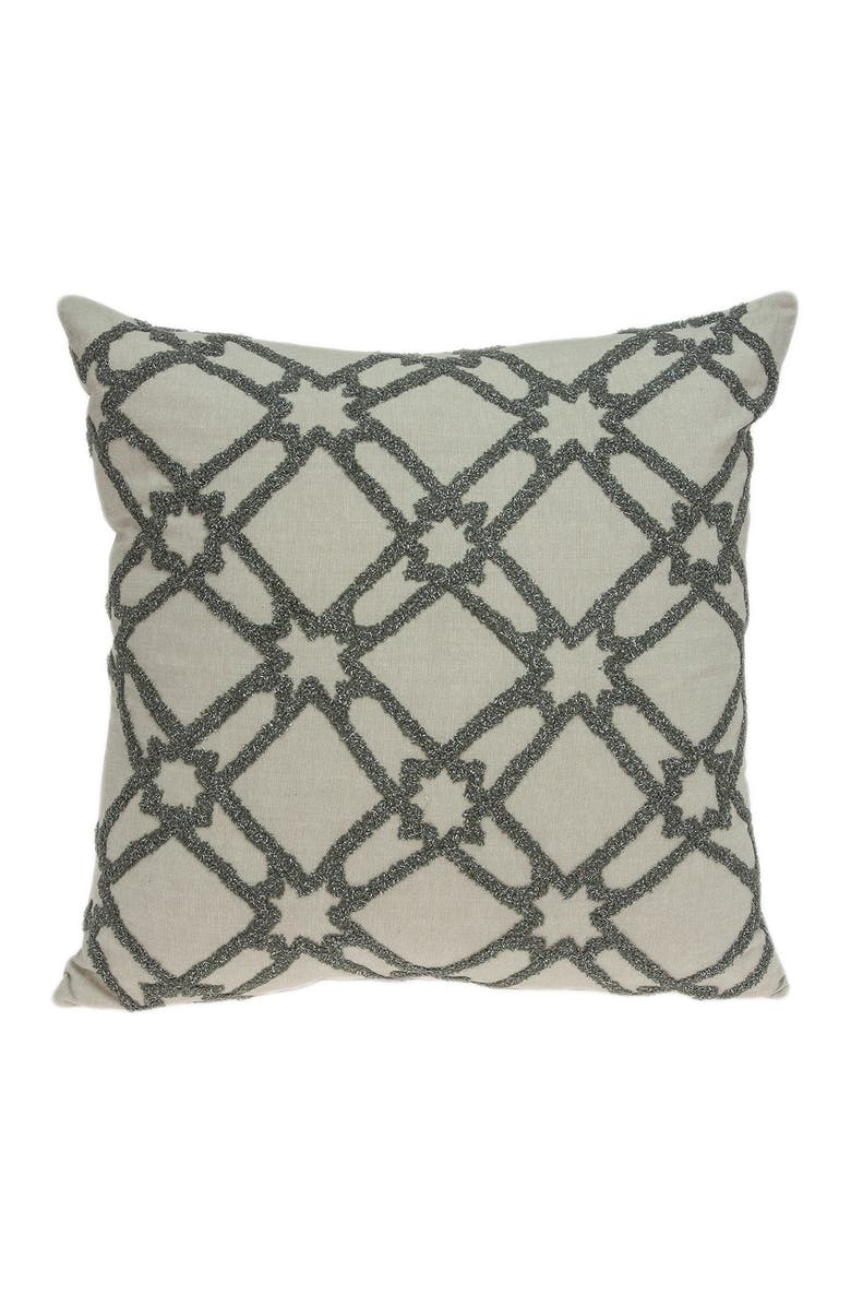 PARKLAND COLLECTION Cora Transitional Pillow - 20" x 20" - Beige, Main, color, Beige