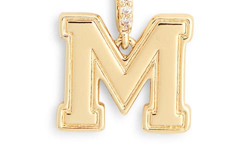 Leith Varsity Font Cubic Zirconia Initial Pendant Necklace In Gold