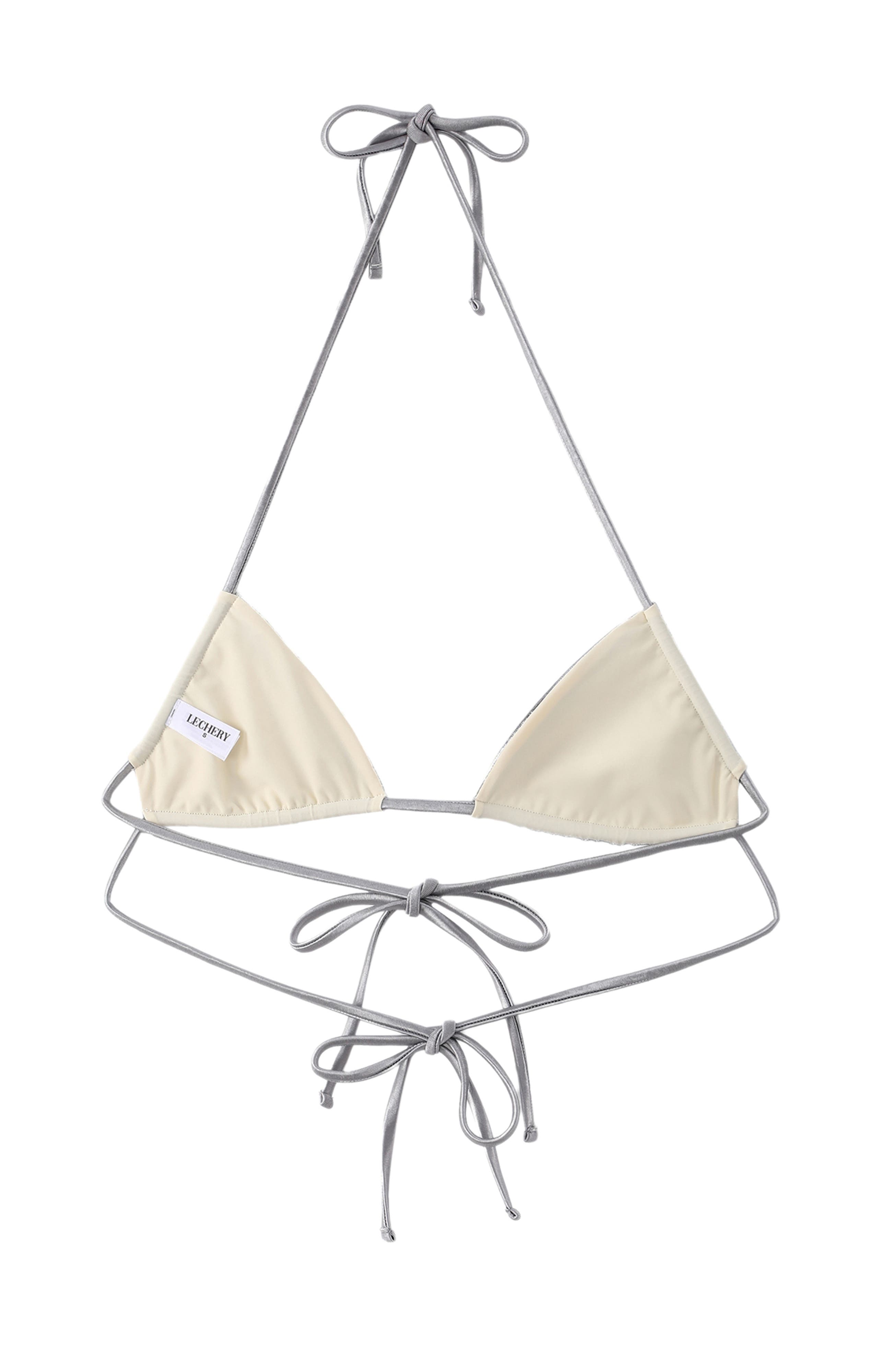 LECHERY® Lustrous Crisscross Halter Triangle Bikini Top (Women) | Nordstrom