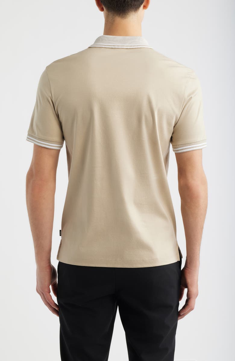 BOSS Phillipson Tipped Cotton Polo, Alternate, color, Open Beige