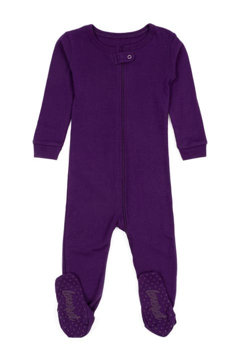Solid Footed Cotton Pajamas