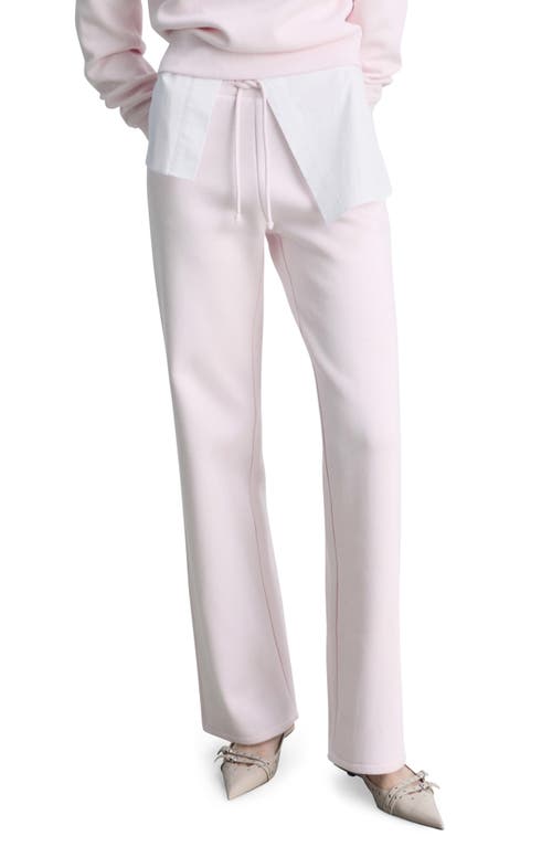 Mango Wide Leg Cotton Blend Joggers In Pastel Pink