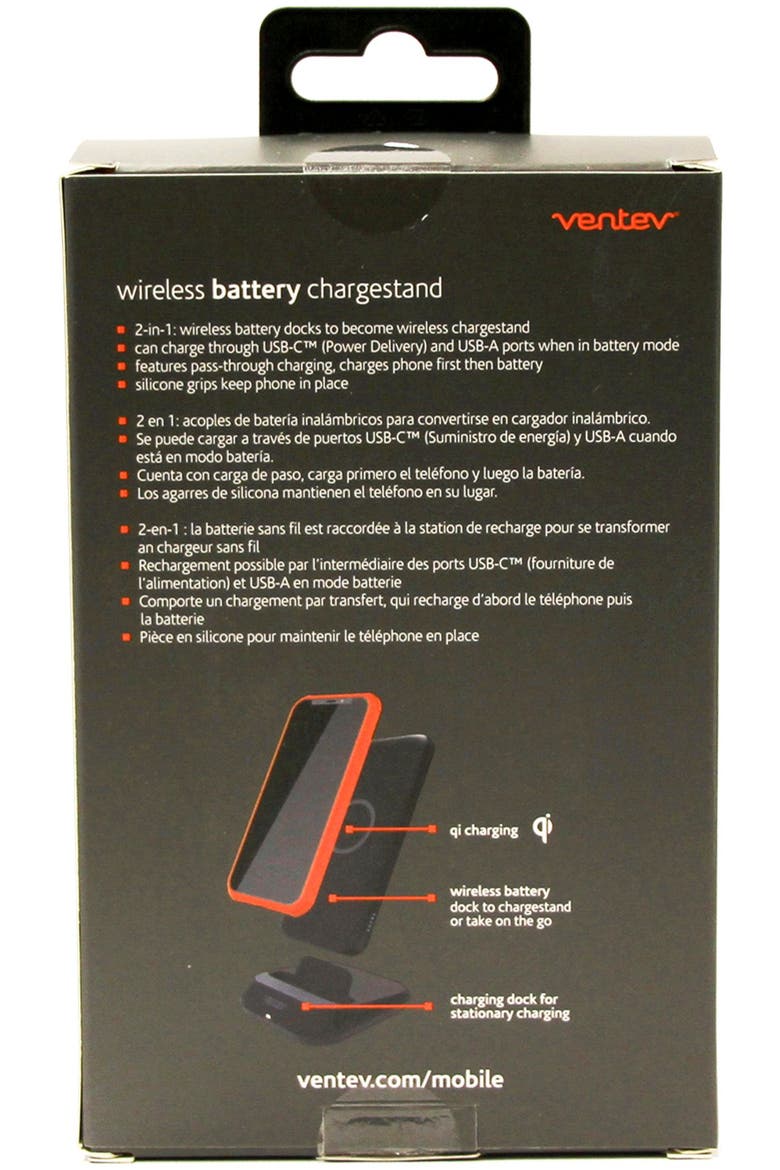 10W ULTRAFAST 2-in-1 Charge Stand and 10k mAh Portable Battery, Alternate, color, Black