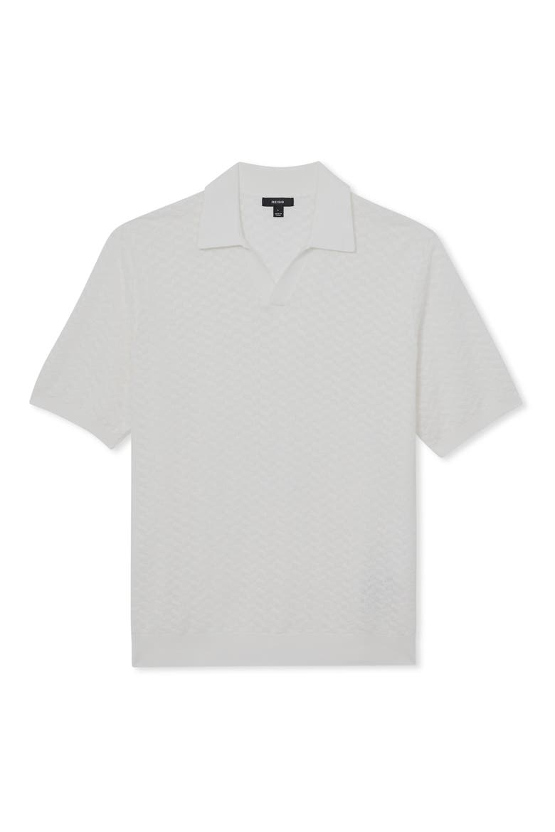 Sol Geo Open Stitch Knit Polo, Alternate, color, WHITE