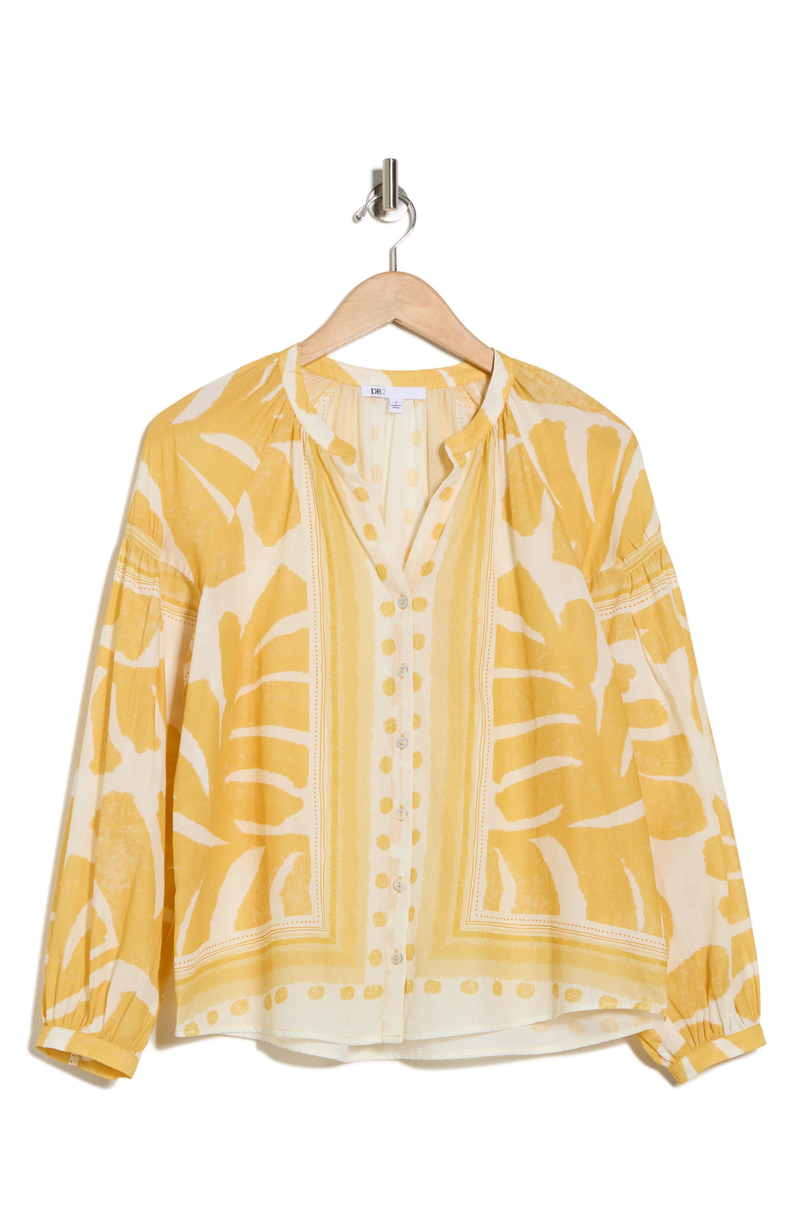 Dr2 By Daniel Rainn Long Sleeve Cotton Top In Orange