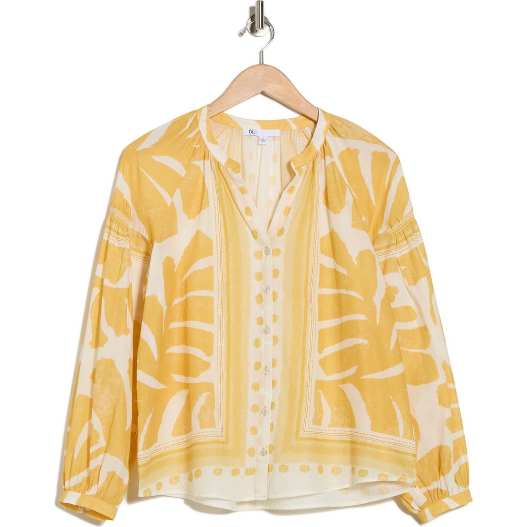 Dr2 By Daniel Rainn Long Sleeve Cotton Top In Orange