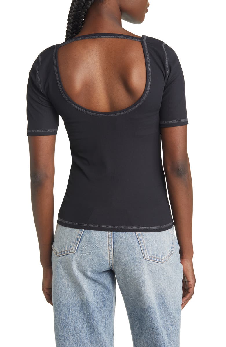 Topshop Scoop Neck Tee, Alternate, color, 
