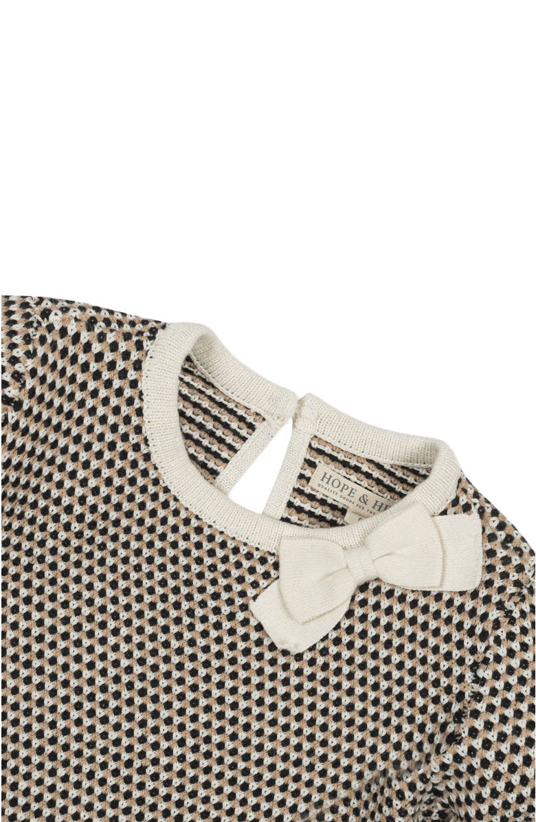 Hope & Henry Baby Girls' Organic Tweed Bow Sweater Dress, Infant, Alternate, color,