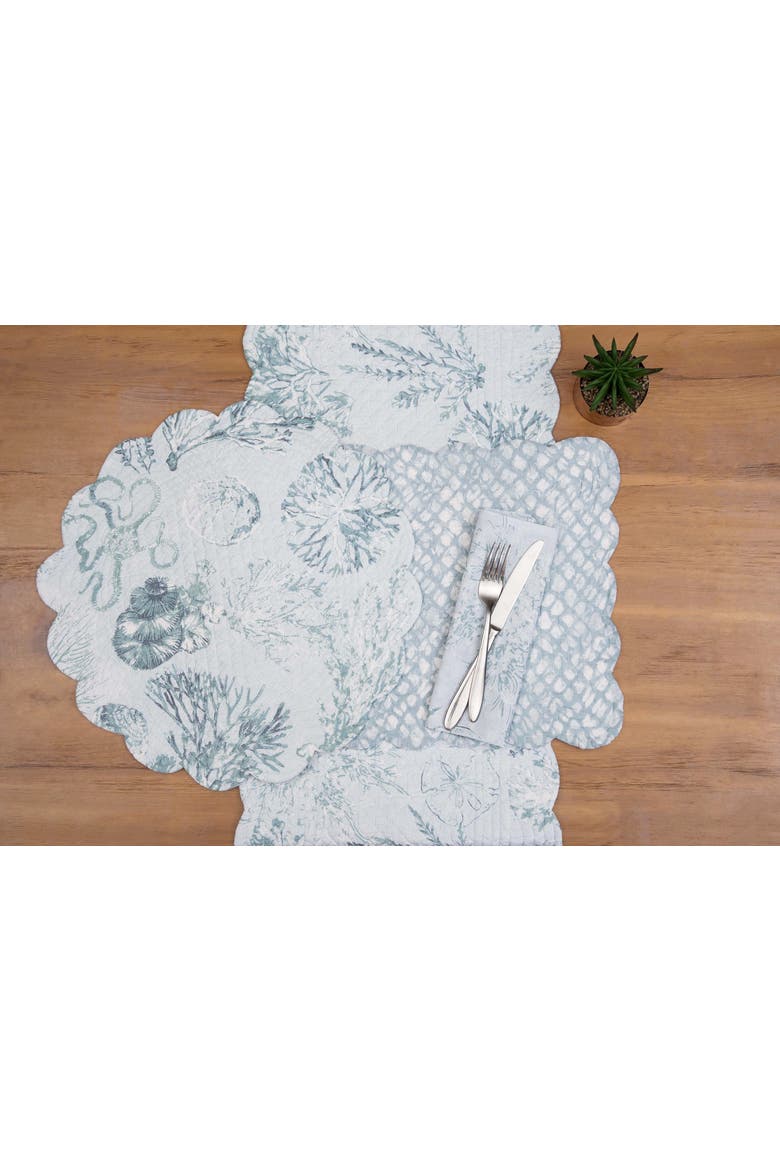 Cerulean Breeze Coastal Marine  Set of 6 Cloth Napkins, Alternate, color, Blue