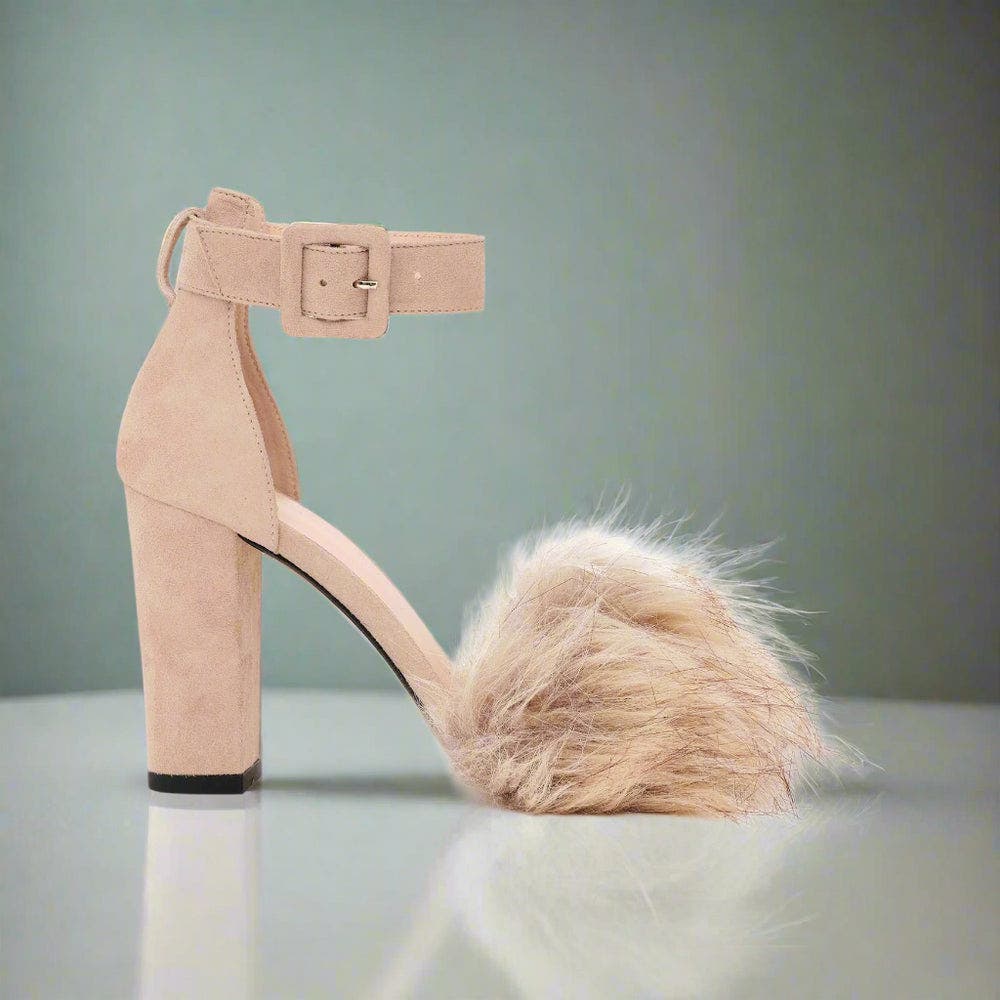  Beige Suede And Fur
