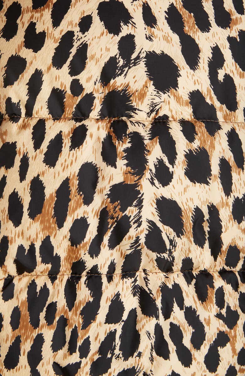 Balenciaga Leopard Print Nylon Cocoon Puffer Coat, Alternate, color,