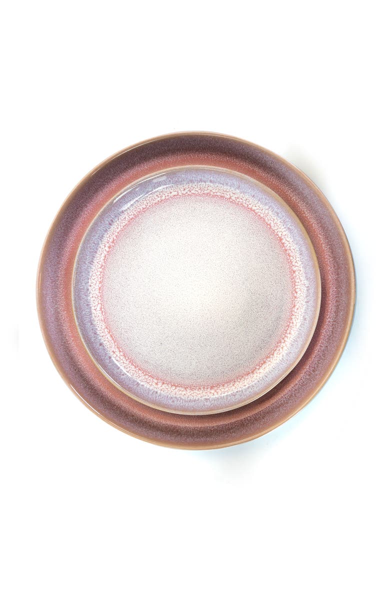 Elama Mocha Muave 16 Piece Luxurious Stoneware Dinnerware with Complete Setting for 4, Alternate, color, Purple