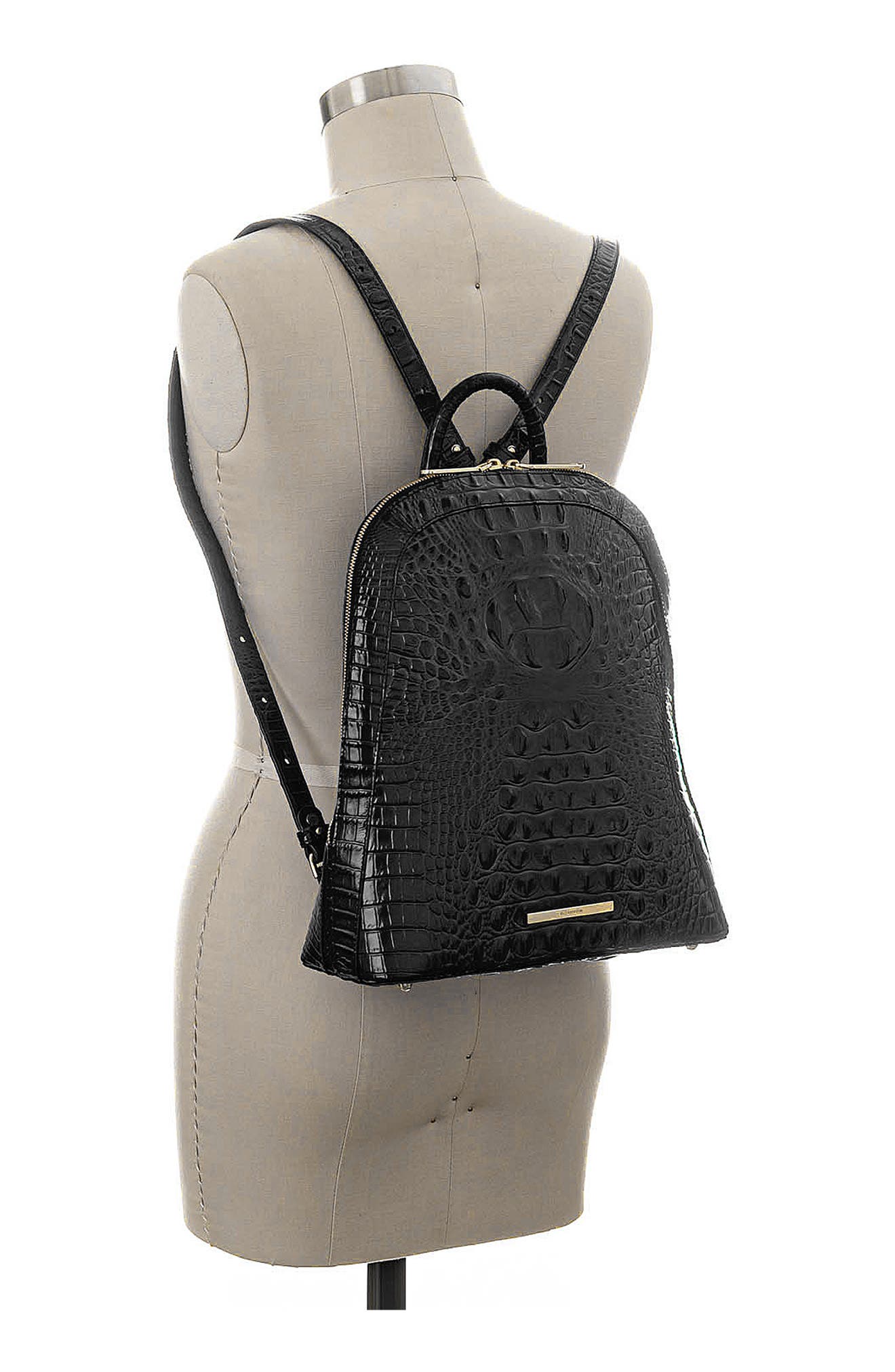 Brahmin Large Rosemary Croc Embossed Leather Backpack, Alternate, color, 