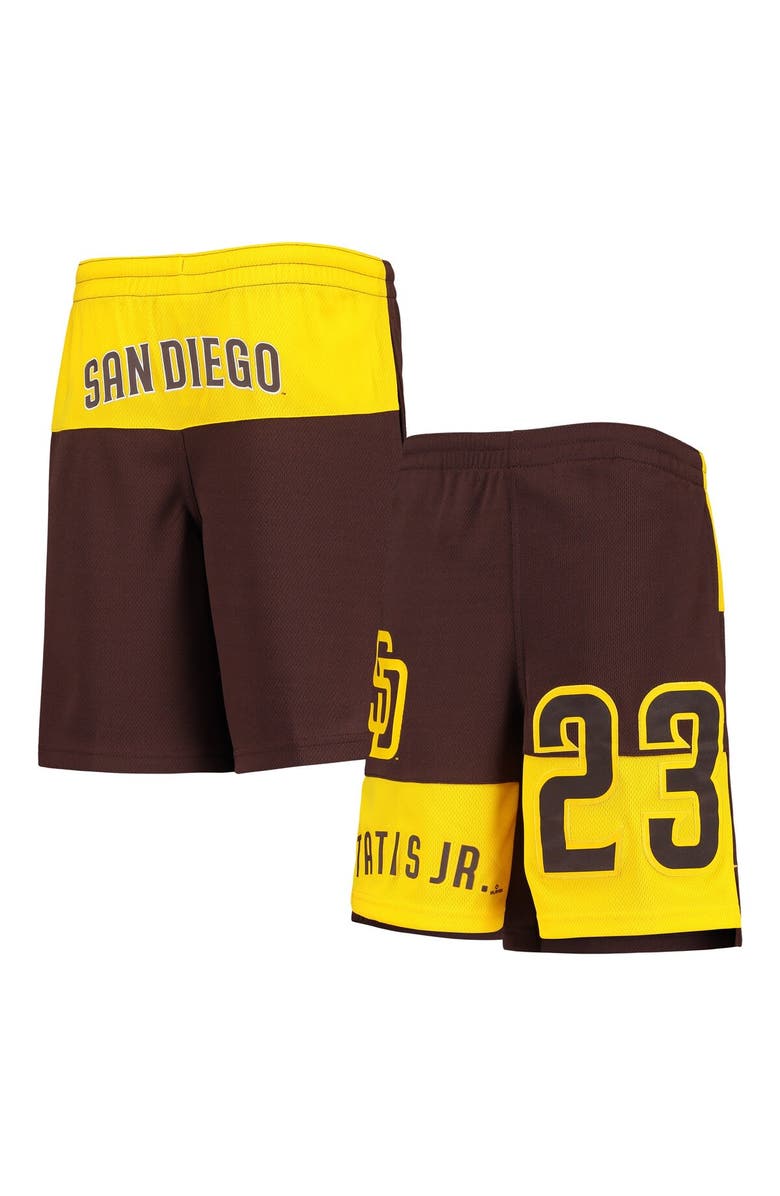 Outerstuff Youth Fernando Tatis Jr. Brown San Diego Padres Pandemonium Name & Number Shorts, Main, color, Brown
