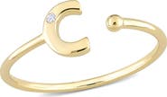 Julianna B. Diamond Initial Ring 10k Yellow Gold
