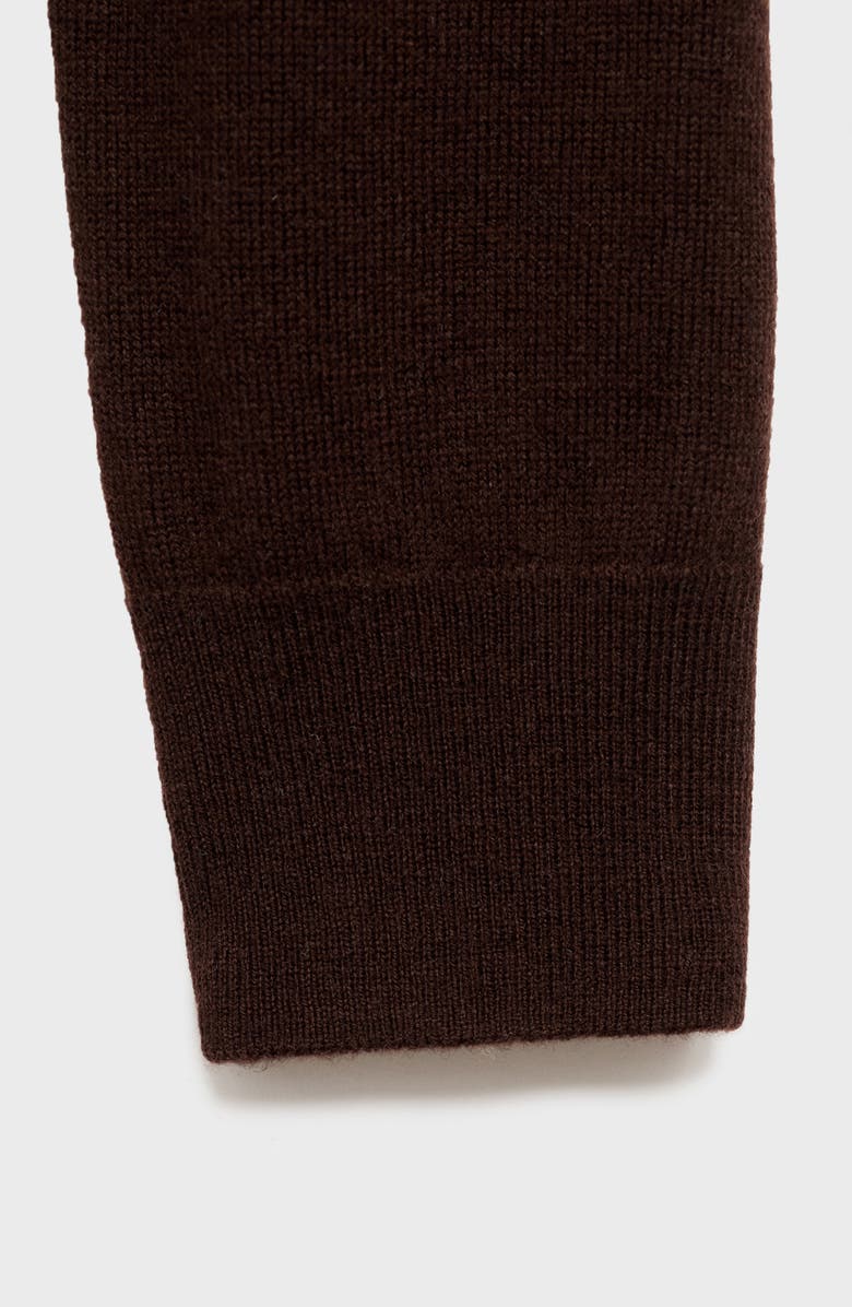 MANGO Selection Crewneck Wool Sweater, Alternate, color, Chocolate