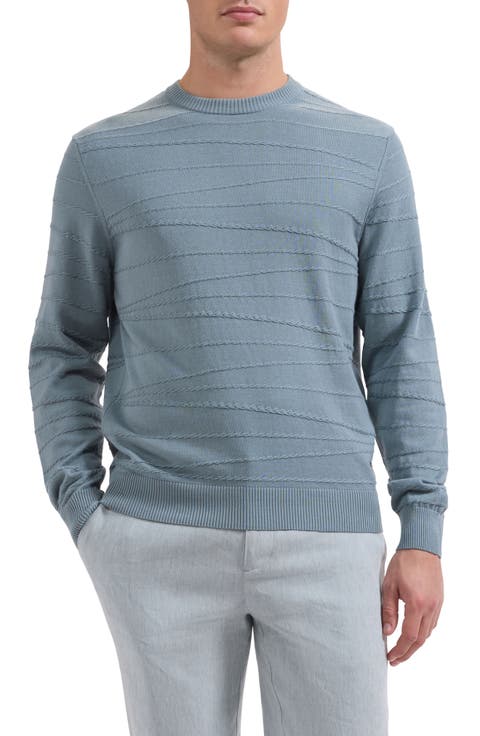 Textured Cotton & Silk Crewneck Sweater